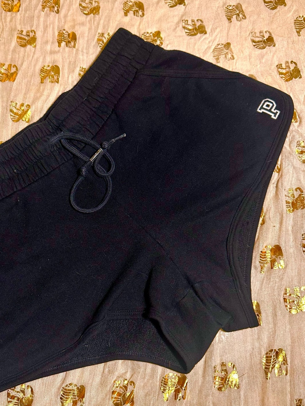 PINK Victoria's Secret Black Logo Knit Athletic Shorts